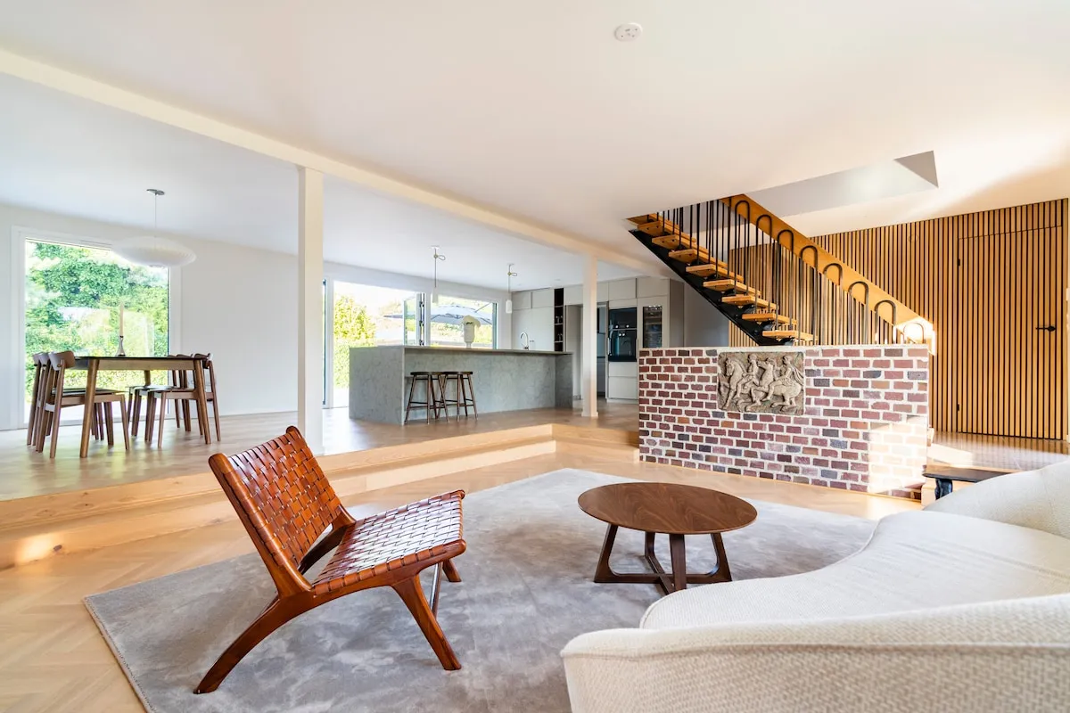Spacious open-plan living room
